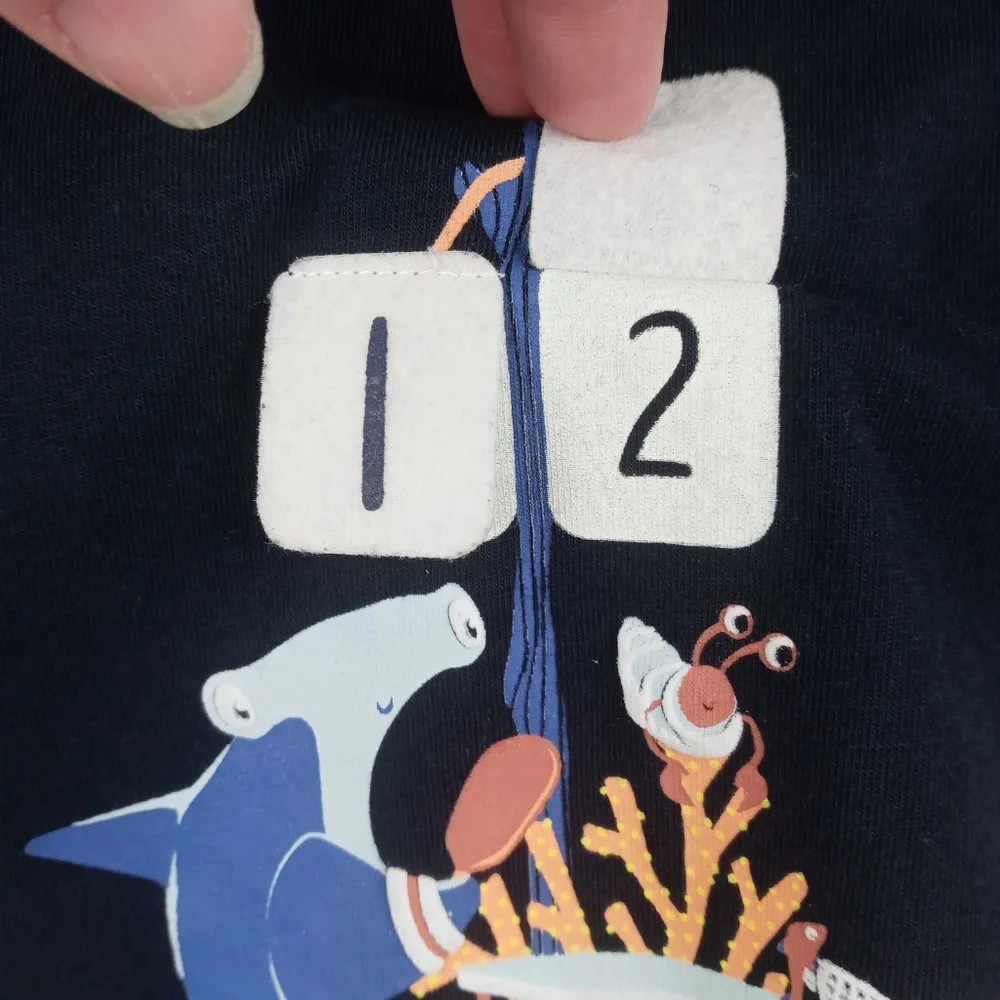 Tommy Bahama boys size 18 mos navy ocean life table tennis design tshirt